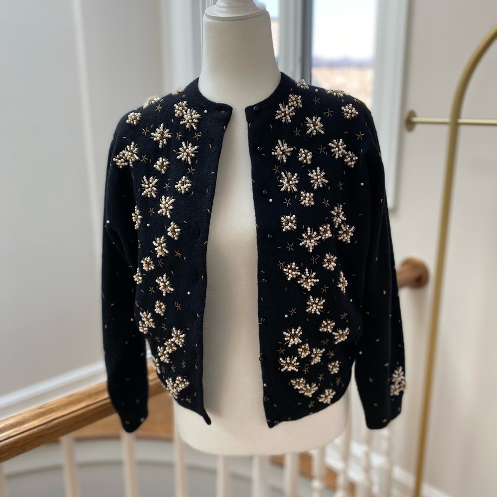 Embellished Black Vintage Sweater